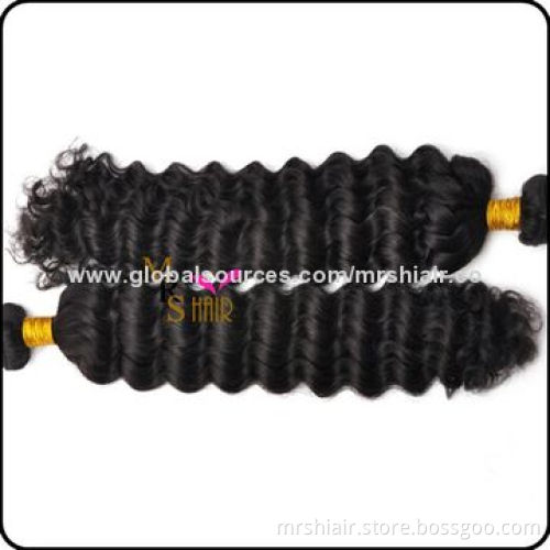 20-inch Natural Color Water Wave Unprocessed Peruvian Virgin Hair